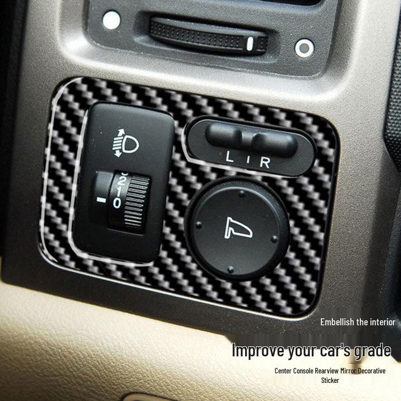 Fits 07-11 Honda CRV: Real Carbon Fiber Rearview Mirror Adjustment Frame Interior Accessory