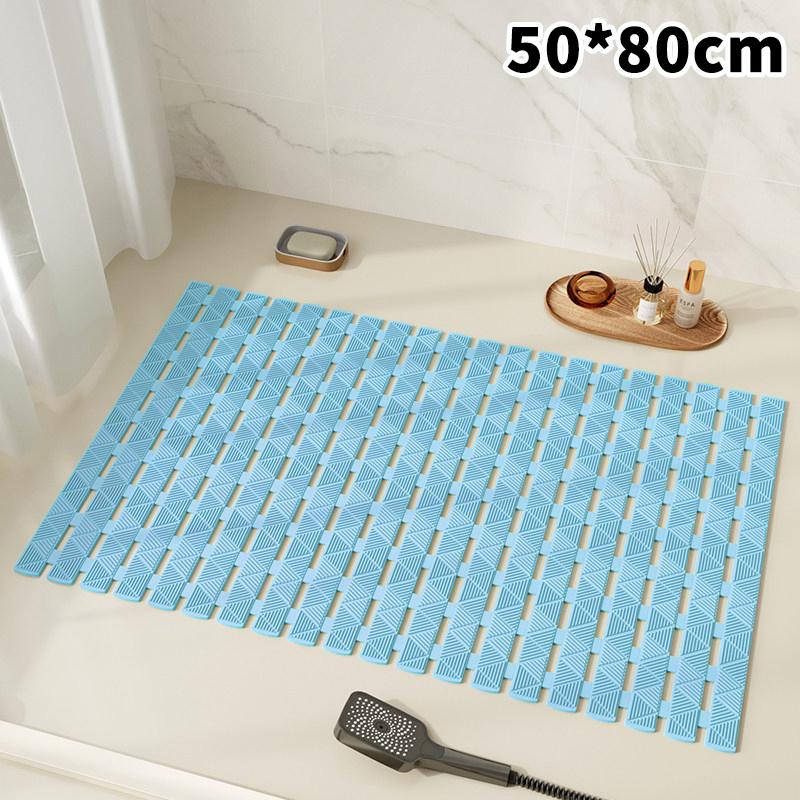 Non Slip Soft Bath Shower Mat With Textured Grip And Fast Drain Holes Perfect For Bathroom Tub Wet Floor Daily Use