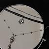 Neo-Gothic Crystal Multi-Layer Leather Necklace Exquisite Star Water Drop Choker Necklace for Women Girls Party Wedding Jewelry