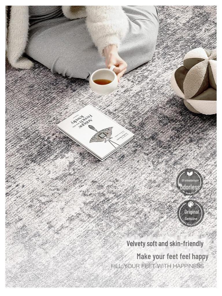 2025 Luxury Gray Wash-Free Carpet: Minimalist, Wipeable Sofa & Bedroom Mat