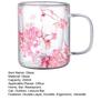 Double Wall Glass Coffee Mug with Handle Colorful Petal Design Tumbler Creative Insulated Cup for Hot