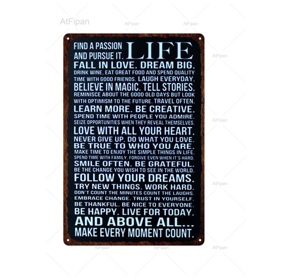 Vintage Family Life Metal Tin Sign  Retro Man Cave Rules Kitchen  Bathroom Wall Decor Home Decor Accessories