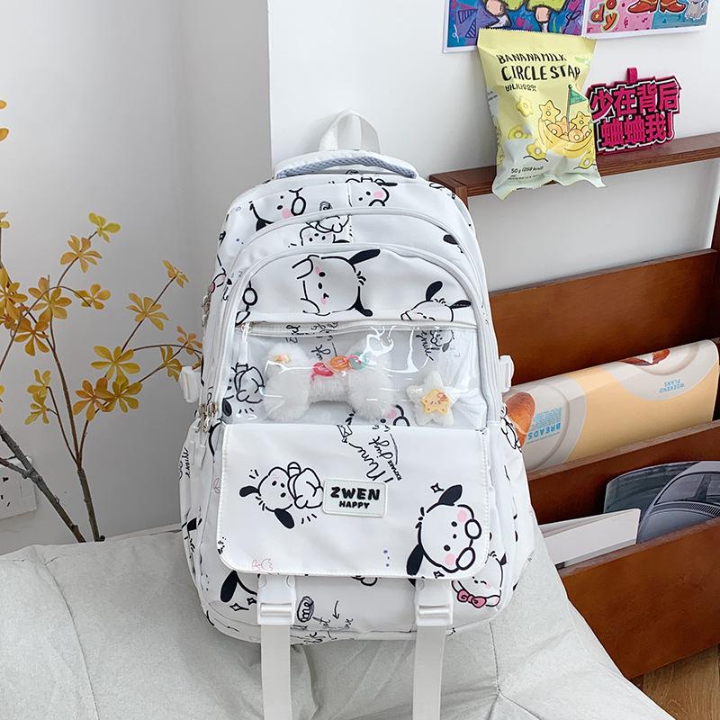 School Bag Women's Insens New Junior High School and College Student Cartoon Print High-value Large-capacity Dirt-resistant Backpack