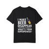White T-Shirt with Beer Disappear Superpower Print for Casual Wear