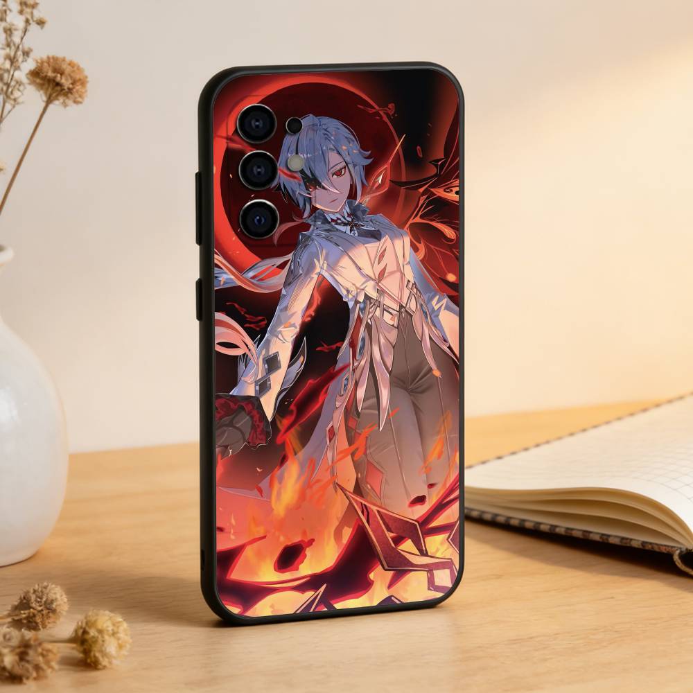Genshin Impact Arlecchino Phone Case For Samsung S25,S24,S21,S22,S23,S30,Ultra,S20,Plus,Fe,Soft Silicone Black Cover