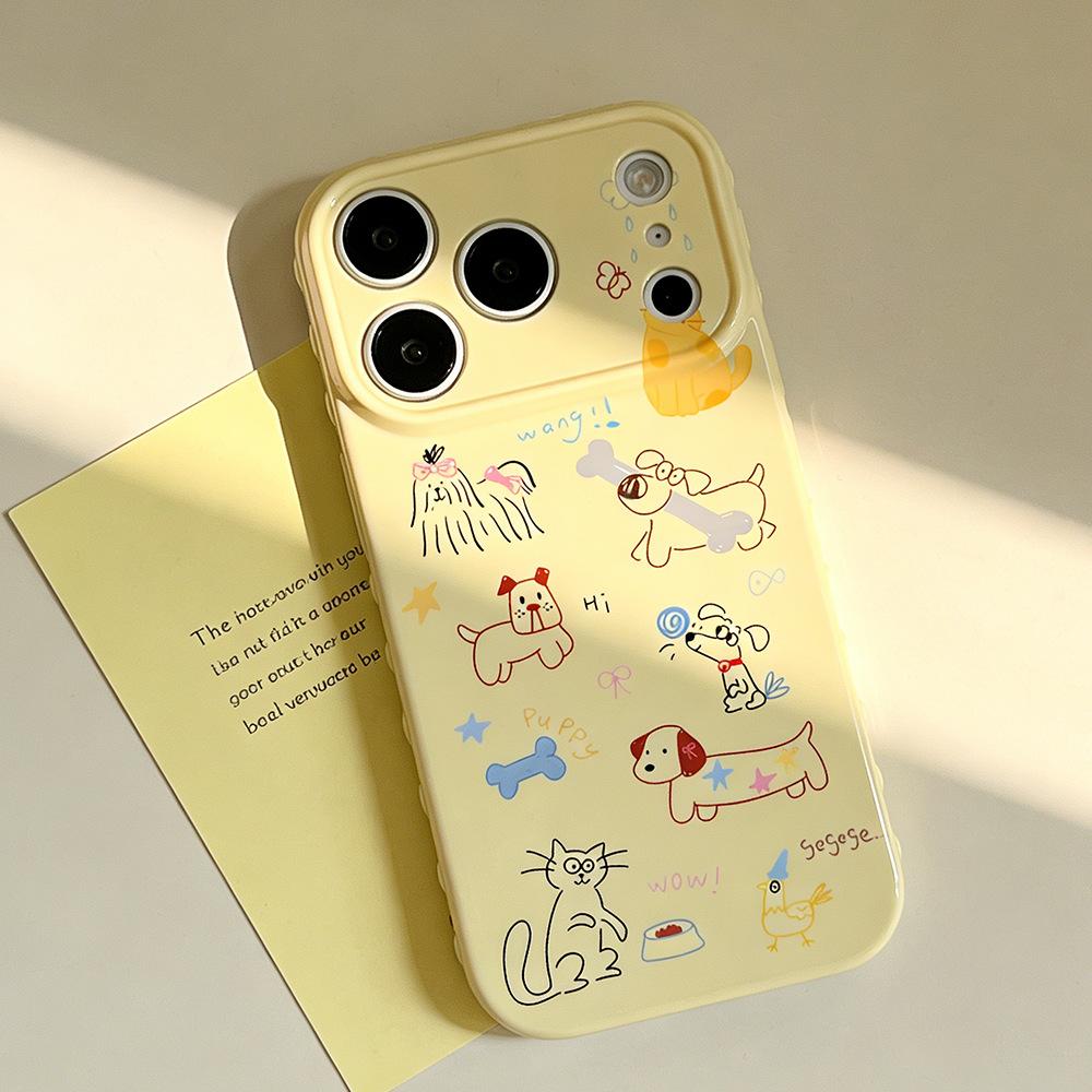 Cure soft cute dog suitable for iPhone17/17Pro mobile phone case anti-drop Apple 16/15 protective case new model