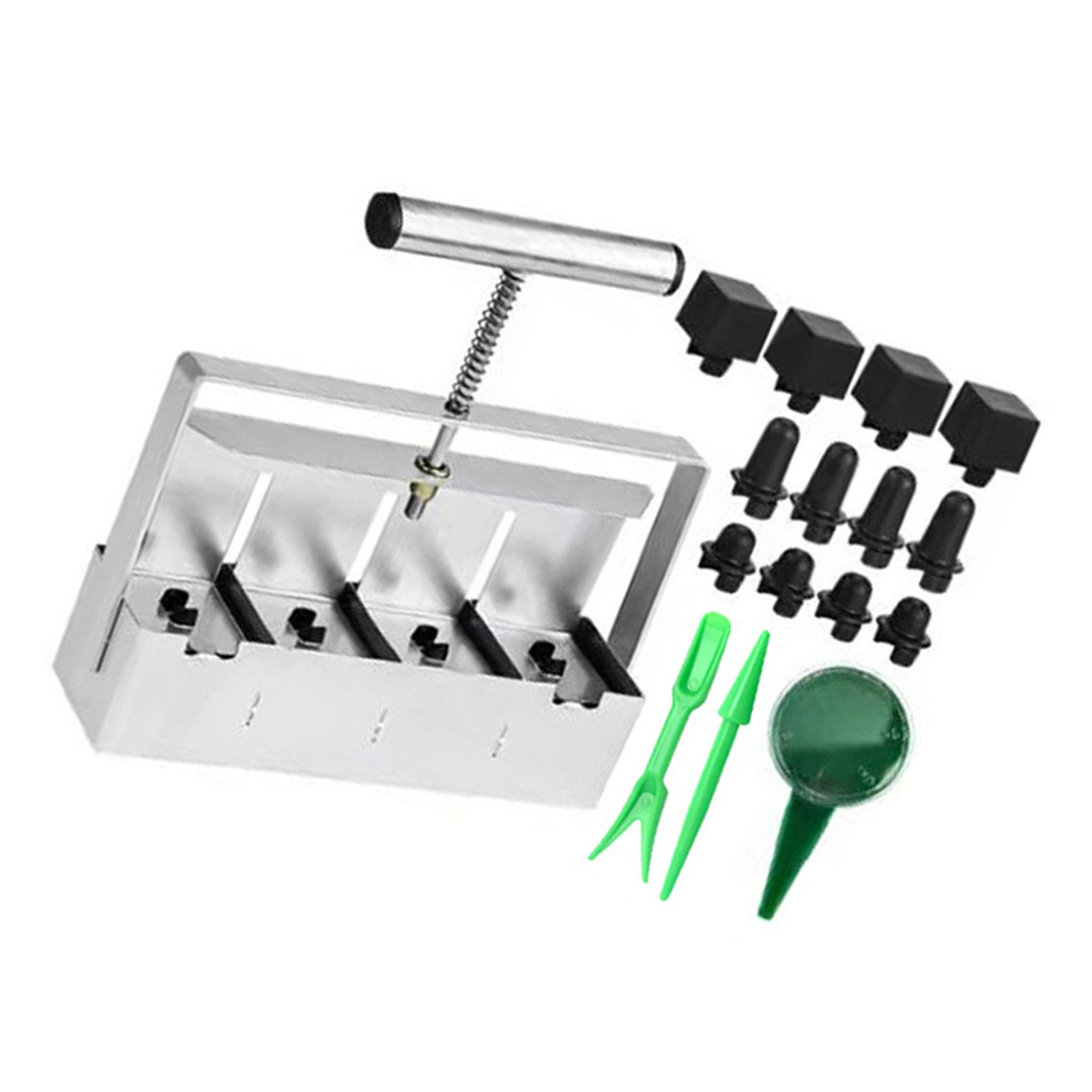 

Metal Soil Blocker 4 Cell Soil Block Maker Handheld Block Maker with Comfortable Handle Garden Planting Accessories 1