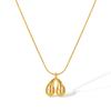 French Retro Teardrop Zircon Necklace: Women's Simple Stainless Steel Clavicle Chain