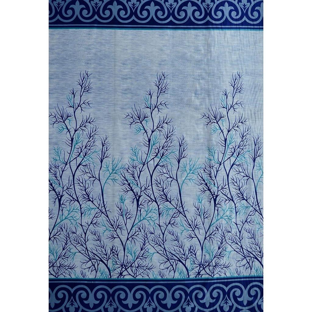 2 Piece Garden Panel Eyelet Polyester Curtains / Blue