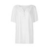 European & American Style V-Neck Jacquard Hollow-Out Short-Sleeve T-Shirt: Fashionable, Casual, Loose, Comfortable Summer Vacation Top