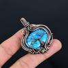 Tibetan Turquoise Pendant, 999 Copper Wire Wrapped Gemstone Jewelry, Handmade Tree Of Life Pendant, For Thanksgiving