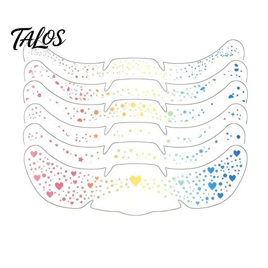 Cosmetic Stickers for Music Festivals 6Pcs Holographic Freckle Stickers, Shimmer Temporary Face Tattoos with Waterproof Decals Parties Adhesive, Easy