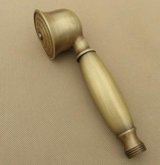 Traditional Retro Vintage Style Handheld Shower Head Water Saving Brass Color Metal Telephone Design