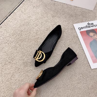 Fashion Pointed Flat Shoes for Women's New Boat Shoes Black Work Shoes Checkered Shallow Women Shoes Super Big Size 45 46 47 48 49 50