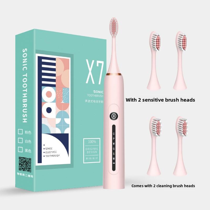 Weiche Borsten Elektrische Zahnbürste für Erwachsene Smart Home Schallzahnbürste Tragbar für Paare Lade-Set