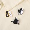 Adorable Cat Lapel Pin Premium Alloy Brooch For Couples And Single Cat Lovers
