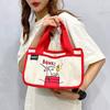 Cute canvas small square bag, popular versatile office worker bento bag niche large-capacity cute tote bag