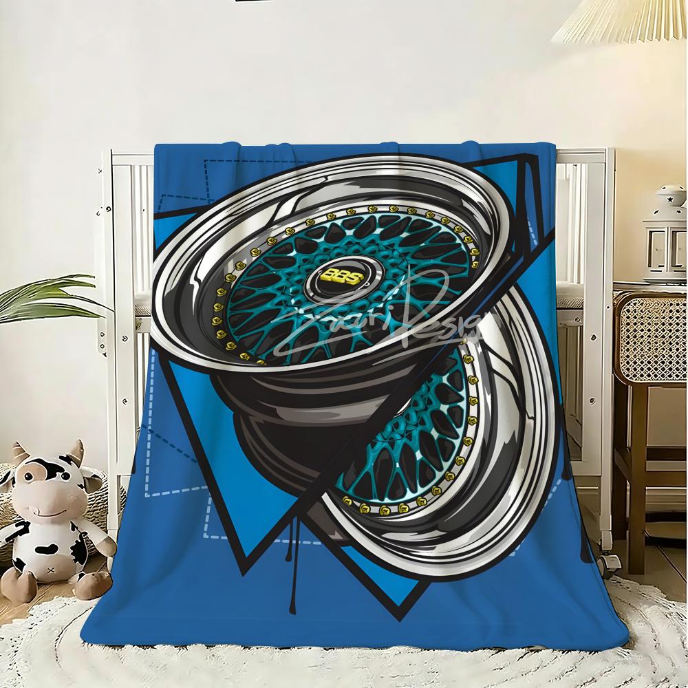 B-BBS-SB Racing Throw Soft Flannel Throw Blanket, Lightweight Breathable Summer Nap Blanket For Sofa Home Travel Cozy Decor