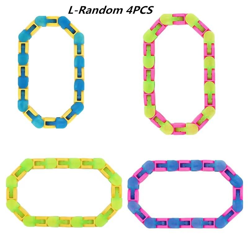 24 Knots Wacky Tracks Fidget Toys Glow in The Dark Toy For Children Bike Chain Stress Relief Bracelet Adults Sensory Toy Gifts