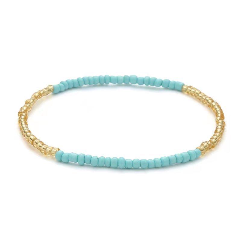 Colorful Beads Anklets Summer Beach Boho Women Elastic Rope Chains Adjustable Ankle Bracelet Beach Jewelry Vacation Accessories