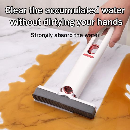 1/2Pcs Mini Mop Deep Cleaning Small Gaps Sponge Head Small Mop with Rotating Brush One-Hand Squeeze Water Absorption Handheld Mop