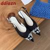 Fashion Pointed Toe Fashion Butterfly-Knot Ladies Flats Sandals Shoes Female Summer Spring Shallow Women Flats Sandals Mules Shoes