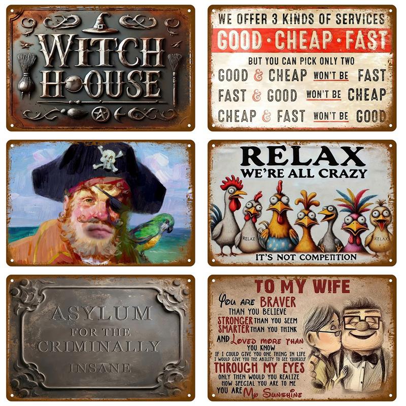 Bedroom Man Cave Bar Tin Signs Home Wall Metal Signs Vintage Decorations Items Aesthetic Room Decor Art Luxury Posters Retro Pub