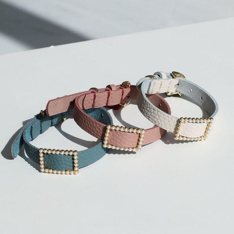 MAISON DE MIU Square Pearl Collar_White