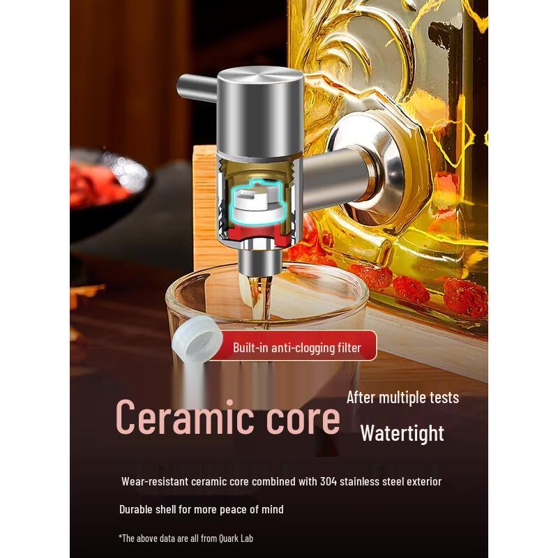 Fermenting Glass Wine Jar with Faucet and Bamboo Base