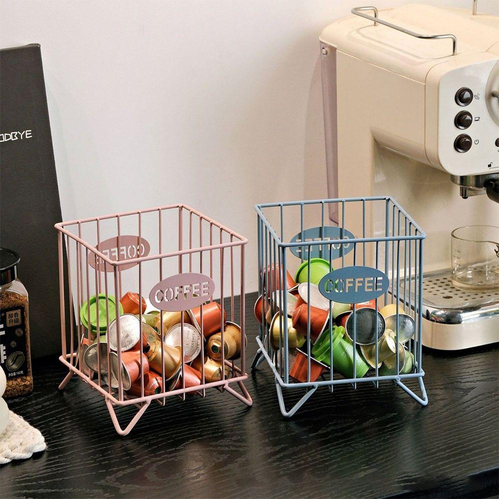 Durable Multicolor Coffee Pod Organizer Square Stationery Supplies Storage Rack Desk Organizer Storage Basket Home Decoration