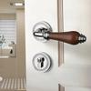 Euro Walnut Wood Handle Door Lock Indoor Universal Security Door Locks Bedroom Mute Deadbolt Lock Furniture Hardware Accessories