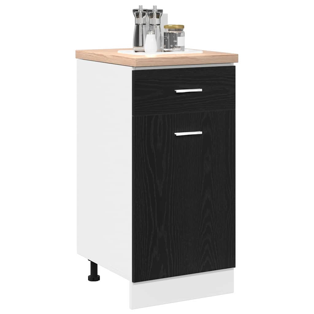 Hanging Cabinet with Shelf Black Oak Effect 40 x 46 x 81.5 cm