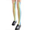 Damen Japanische Stile Anime Oberschenkelhohe Strümpfe Regenbogen Mehrfarbig Gestreiftes Muster Seide Über dem Knie Lange Socken Strumpfwaren