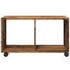 Rolling Cabinet with Rustic Wood Look 72 x 33 x 42.5 cm Engineered Wood