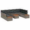 Garden Sofa Set with Cushions and Storage 5 Pcs Gray Poly Rattan
