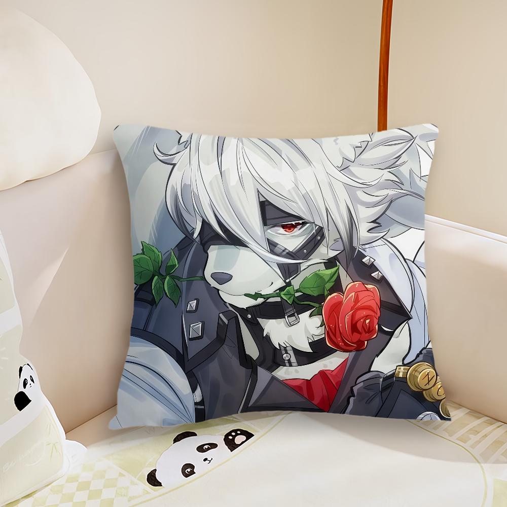 Game Zenless Zone Zero Lycaon cushion cover Plush Fabric Soft Double Sided Print Sofa Cushion Cover Throw Pillow Covers