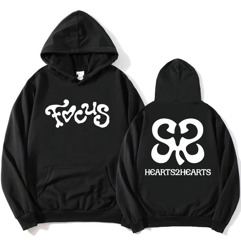 Focus Hearts2Hearts Hoodies Korea Girls Band Fashion Sweatshirts Long Sleeve Winter Hooded Pullovers Women Men Clothing Casual