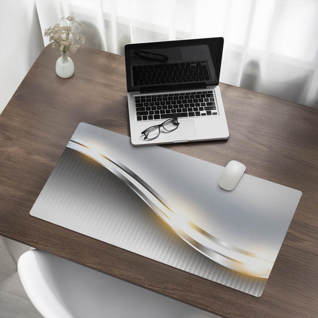 Durable Non-Slip Desk Pad Wavy Lines and Stripes 90X45 Cm