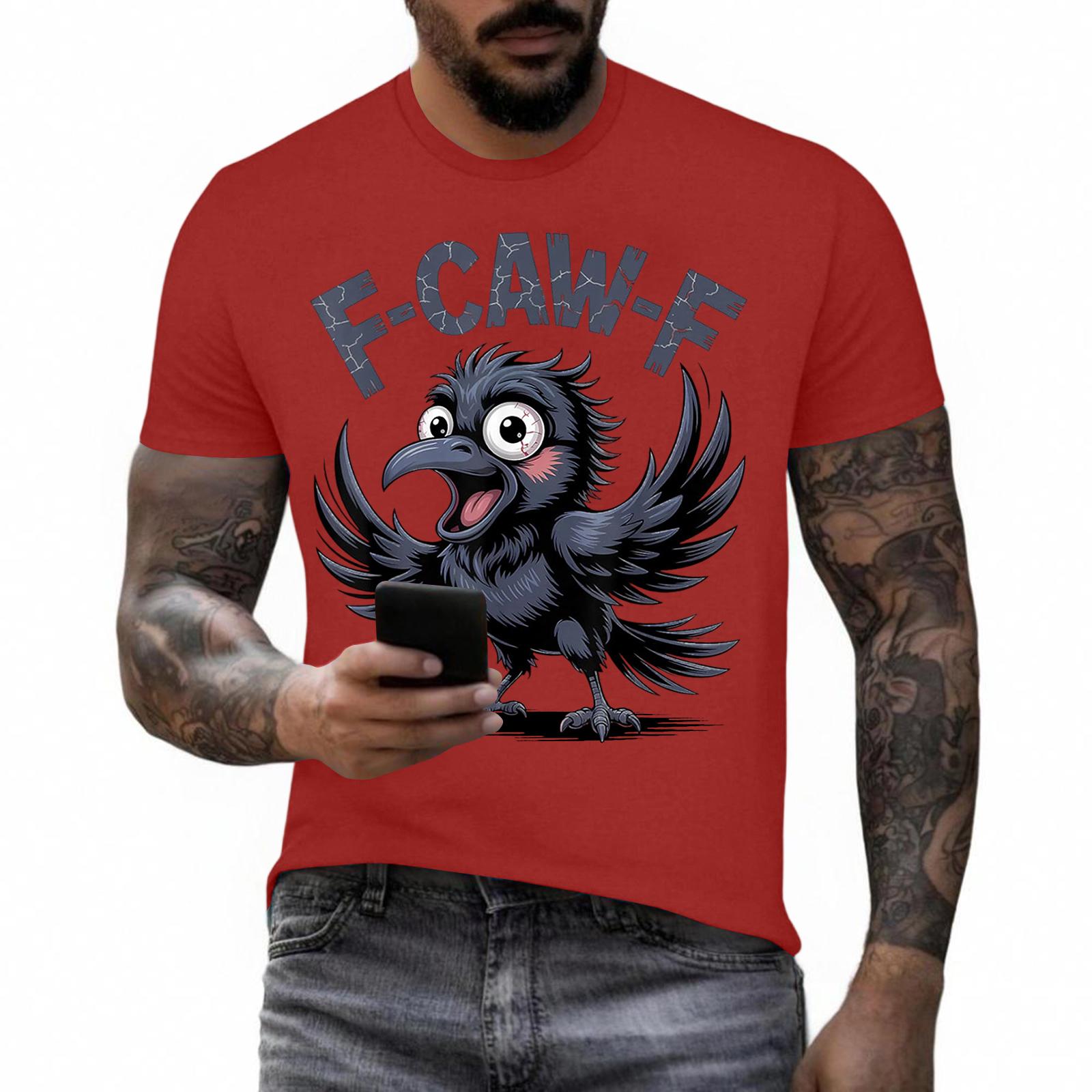 

Funny Chicken Rooster Cawing Saying Pun T-Shirt M червоний