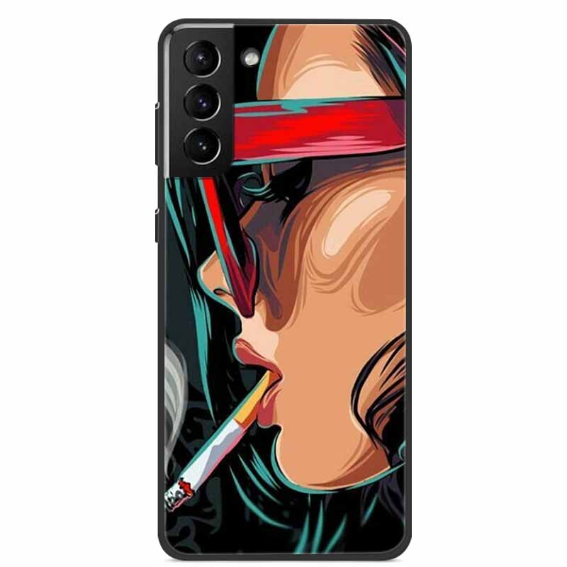 For Samsung S22 Case Wolf Lion Cat Black Silicone Soft Back Cover Case For Samsung Galaxy S21 FE S22 Ultra Phone Case S 22 Funda