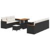 Garden Sofa Set 10 Pcs Black Poly Rattan