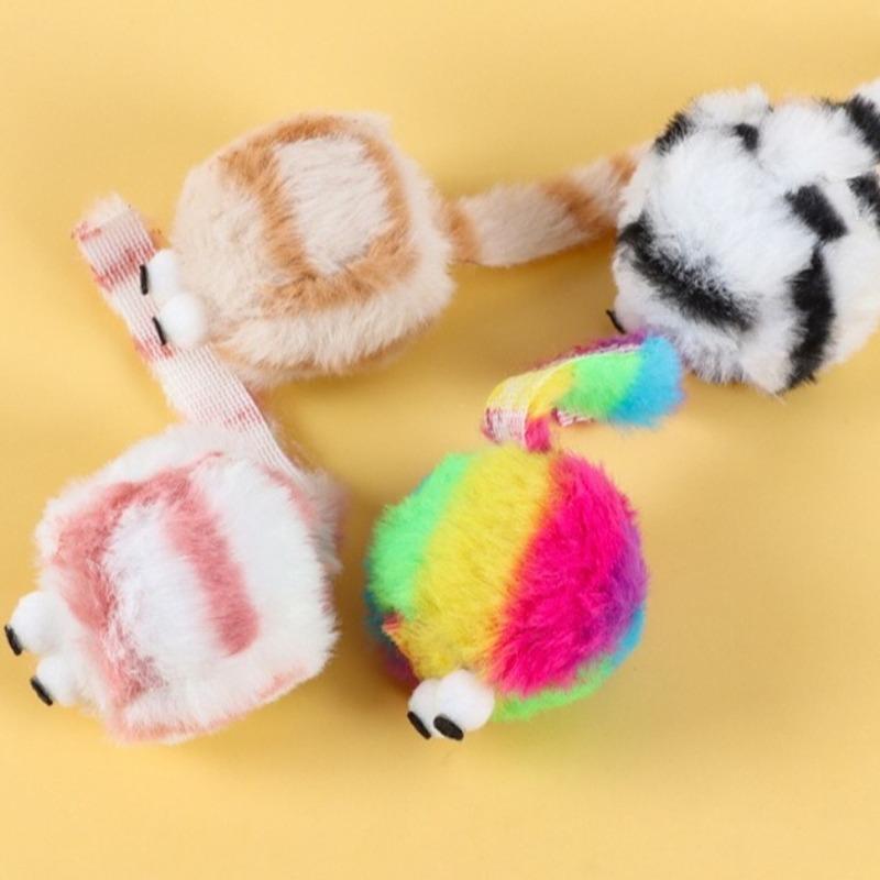 4Pcs Colorful Plush Mouse Toy Cat Toys Interactive Mouse Cat Toys With Bell Kitten Cat Playing Scratch Training Toy Pet Supplies