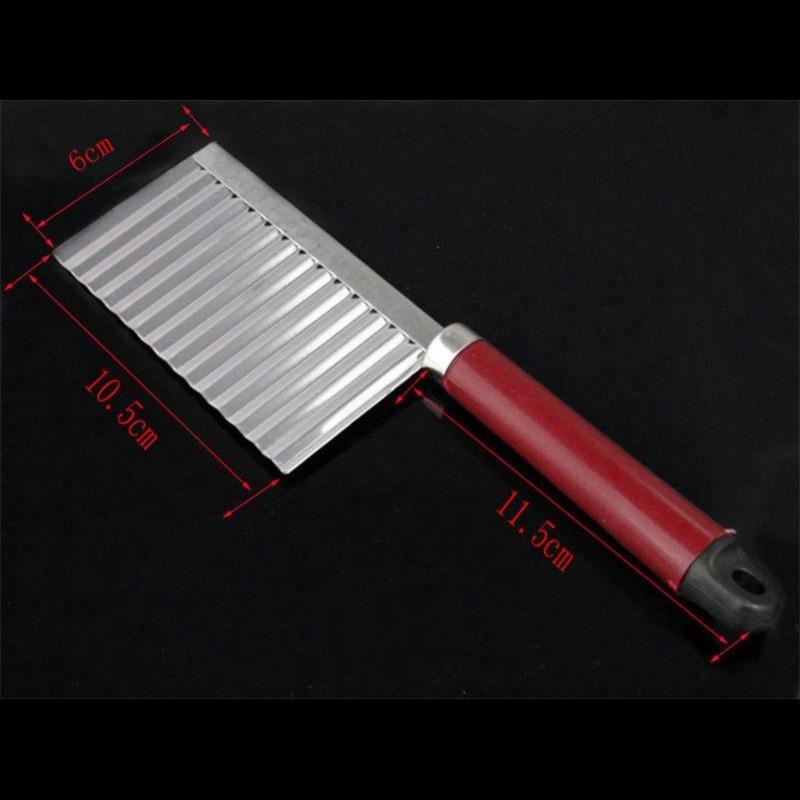 1Pc Vegetable Cutter Stainless Steel Potato Wavy Edged Cutter Knife Gadget Potato Cutter