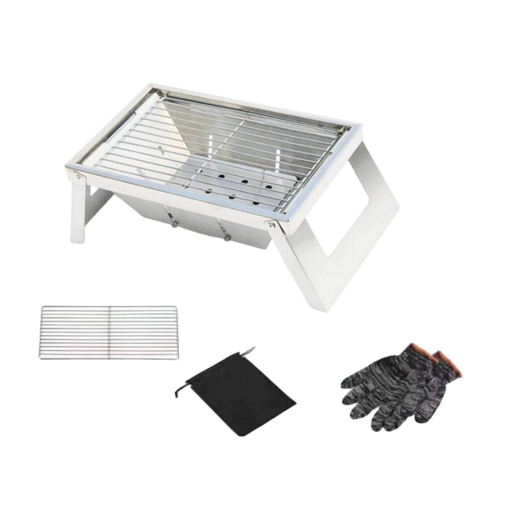 Portable Folding Ember-Fired Grill Foldable Folding Ember-Fired Instant Setup Compact Barbecue Rack for Campers, Picnic,