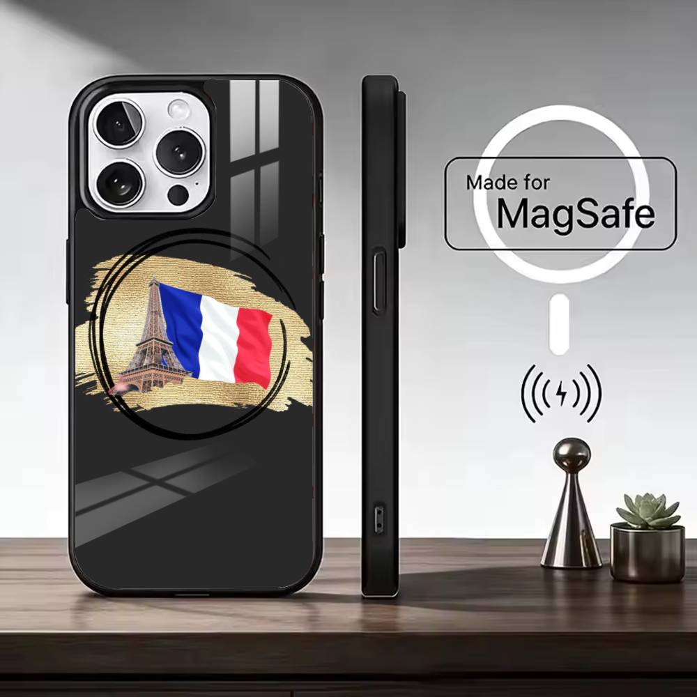 Cheer on F-France Flag Phone Case For iPhone17,16,15,14,13,12,11 Plus,Pro Magnetic For Magsafe Wireless Charging