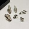 Artistic Irregular Texture Knuckle Ring Hip-Hop Style Niche Full Finger Rings For Men And Women