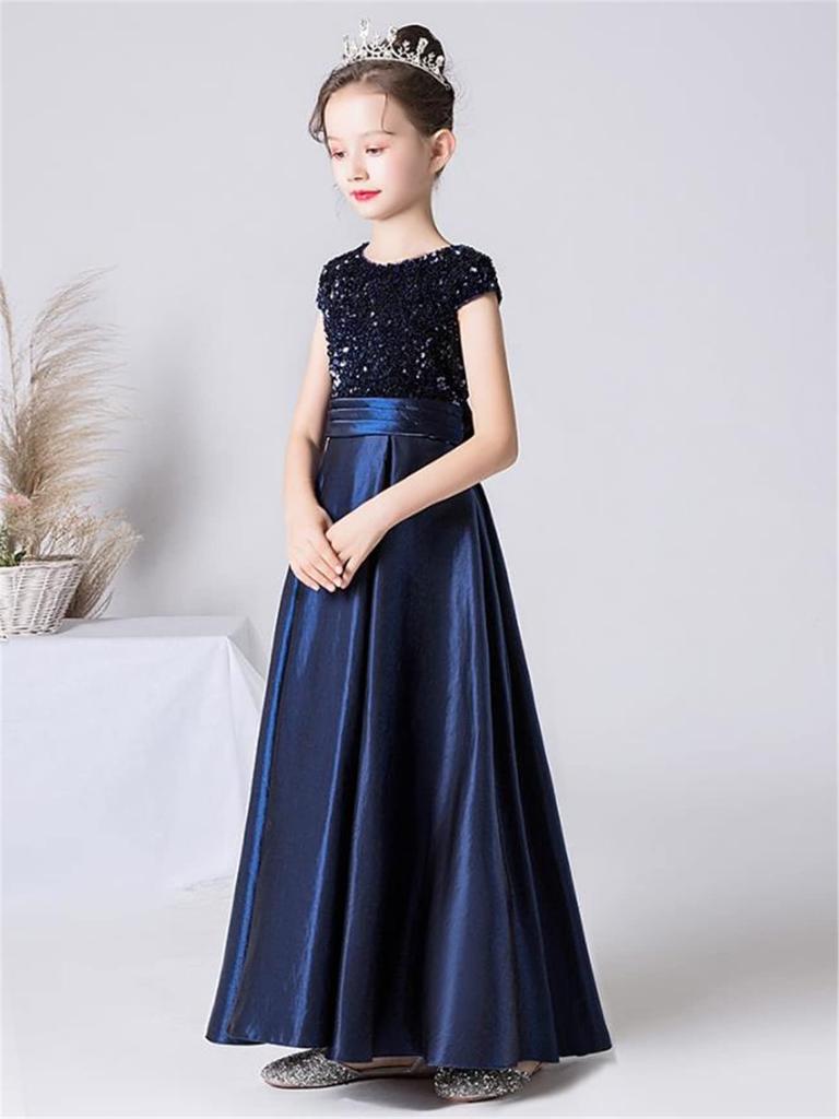 Kids Long Violin Junior Piano [VIISEN] Dress, Dress, Children's Dress, Girls, Elegant, Formal, Concert, Dress, Recital, Wedding, Birthday, Stage,