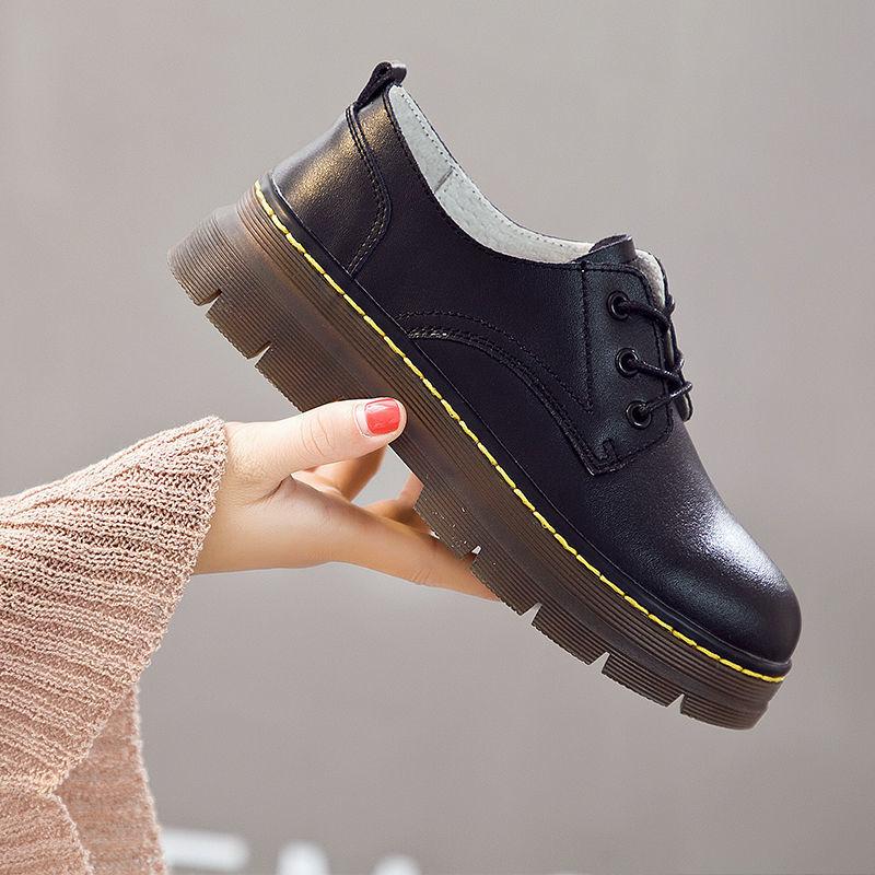Genuine leather women's shoes 2025 new thick heel platform British style Oxford sole small leather shoes fashionable versatile soft leather casual sho
