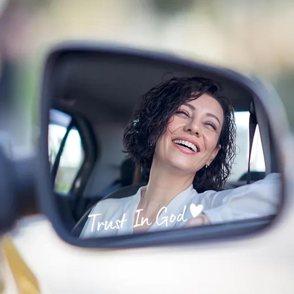 4PCS Car Stickers,Car Accessories Trust In God Rearview Mirror Sticker,Auto Stickers and Decals,Auto Decals for Women,Trust In God Mirror