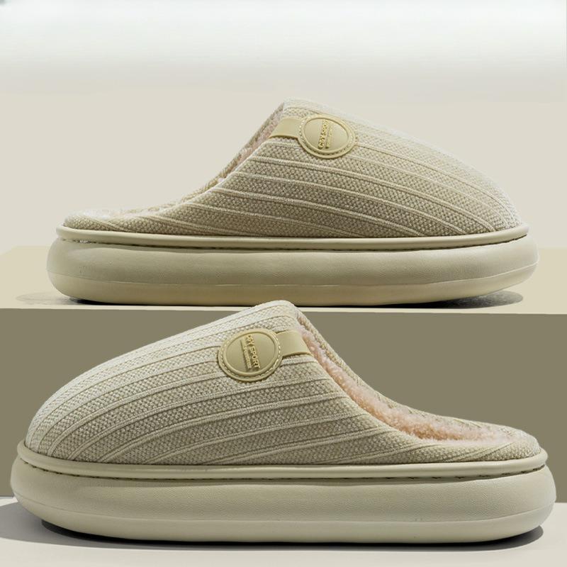 Nuovo Stile di Pantofole: Scarpe da interno in cotone, spesse, antiscivolo, in pile, calde e imbottite